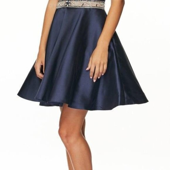 Jeweled Halter Neck A-Line Shape Prom Dress JT770 - Picture 3 of 5